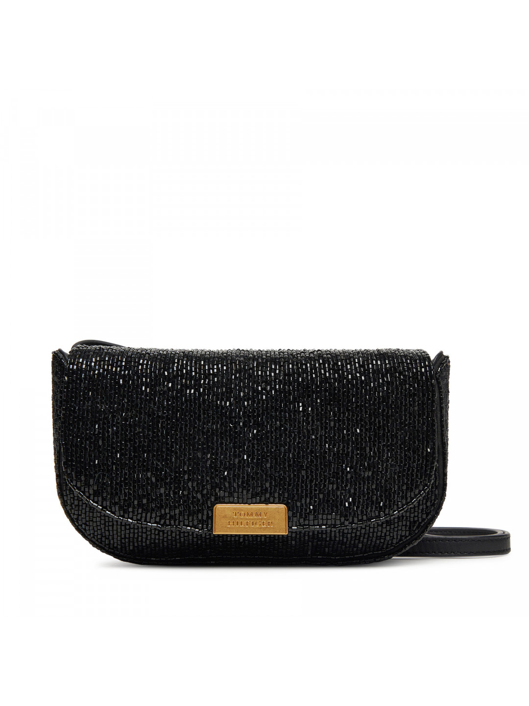 Kabelka Tommy Hilfiger Party Le Mini Crossover Beaded AW0AW17940 Černá